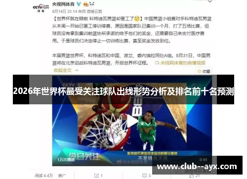 2026年世界杯最受关注球队出线形势分析及排名前十名预测